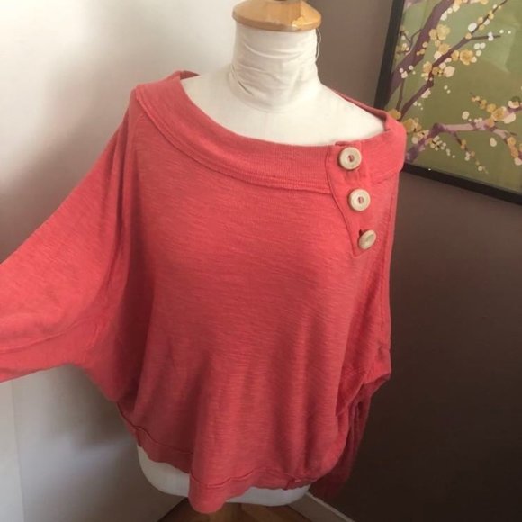 Free People coral cotton knit top - Picture 1 of 4
